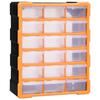 Multi-drawer Organizer - vidaXL - 18 Drawers - 38x16x47 Cm - Orange and Black - Office