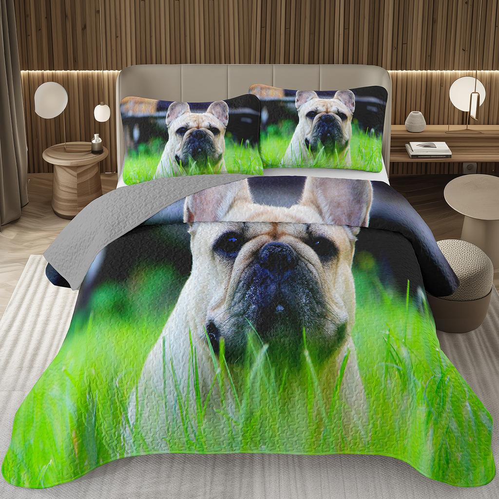 Забавный плед для собаки Твин Квин Каваи Животное Покрывало Мультяшный Домашний Питомец Собаки Постельный Набор Для Мальчиков Девочек Двусторонние Стеганые Покрывала