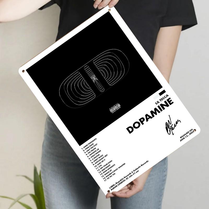Lil Tecca Dopamine Album Cover Custom Metal Wall Art Music Decor for Bedroom Living Room