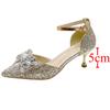 Shiny Crystal Stiletto Heels Pumps Women Bling Rhinestones Bowknot Party Shoes Woman Fashion Ankle Buckle High Heel Shoes Ladies