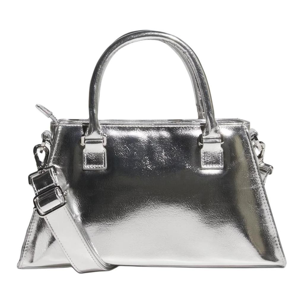 New Adidas Originals Polyurethane Hourglass Bag, Fishbone Bag, Handbag, Shoulder Bag, Crossbody Bag Regular Women's Silver JP0405