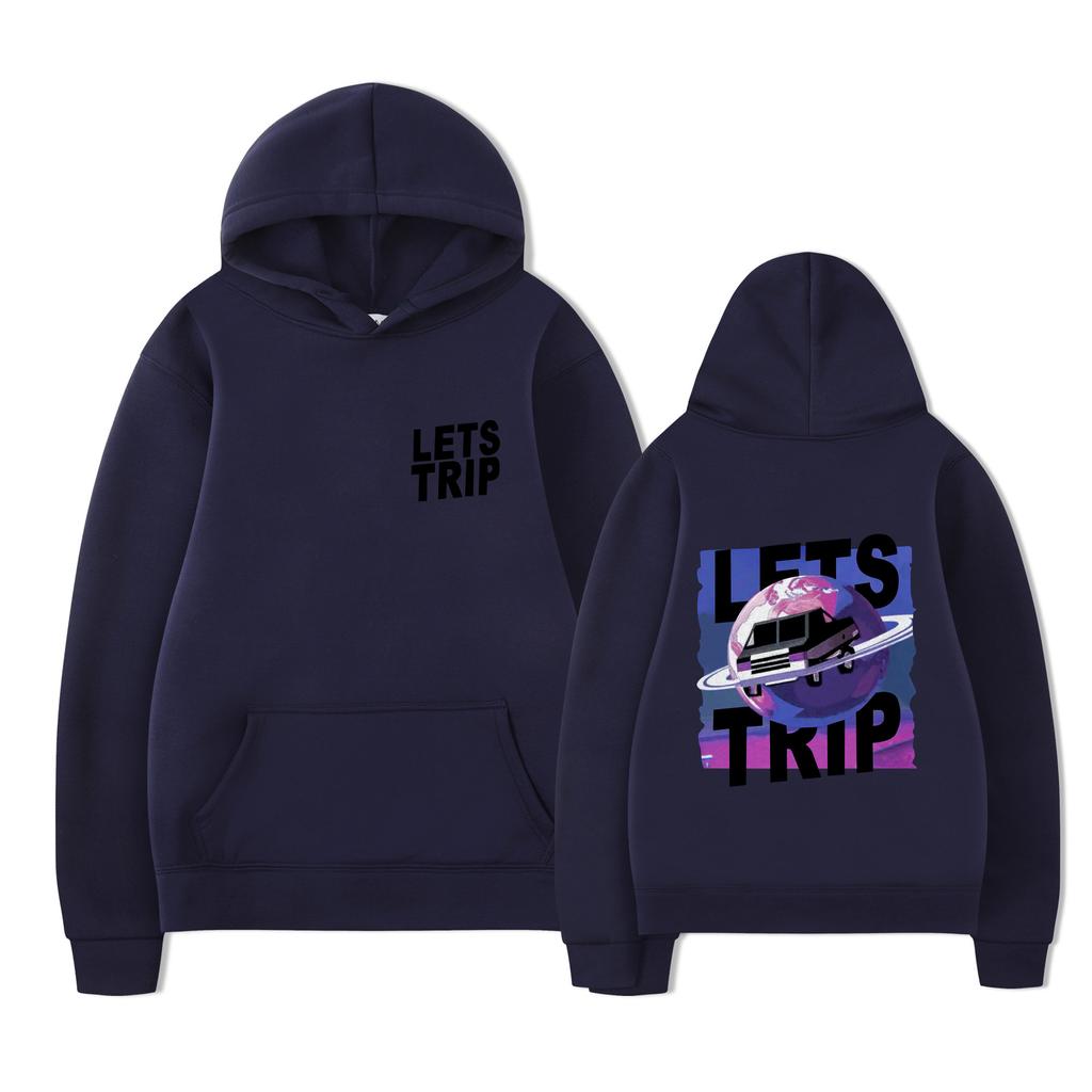 Autumn LETS TRIP Letter Printed Men's Hoodie Y2K Clothes Vintage Fashion Unisex Long Sleeve Pullovers