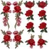 Red Rose Flower Patch Sew On Cloth Badge Embroidered Floral Applique Decorative Patches Scrapbooking