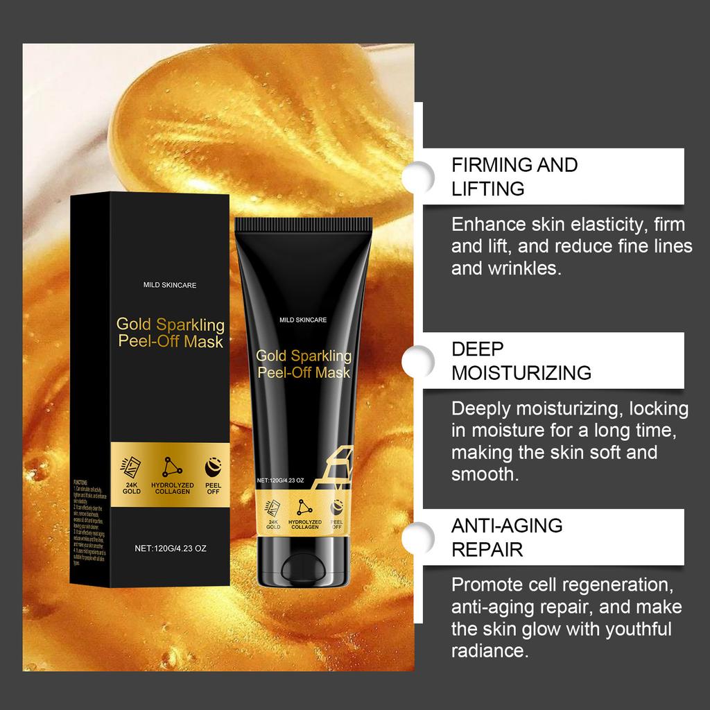 24K Collagen Peel Off Mask Укрепляющая, увлажняющая, омолаживающая, очищающая маска против морщин