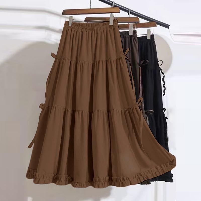 ZANZEA Женские летние юбки А-силуэта с эластичной резинкой на талии и завязывающимся узлом и оборками по подолу