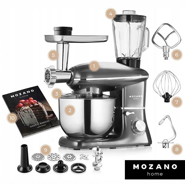 Robot Kuchenny Planetarny Maszynka Do Mięsa Mikser Blender 6,2L + Przepisy