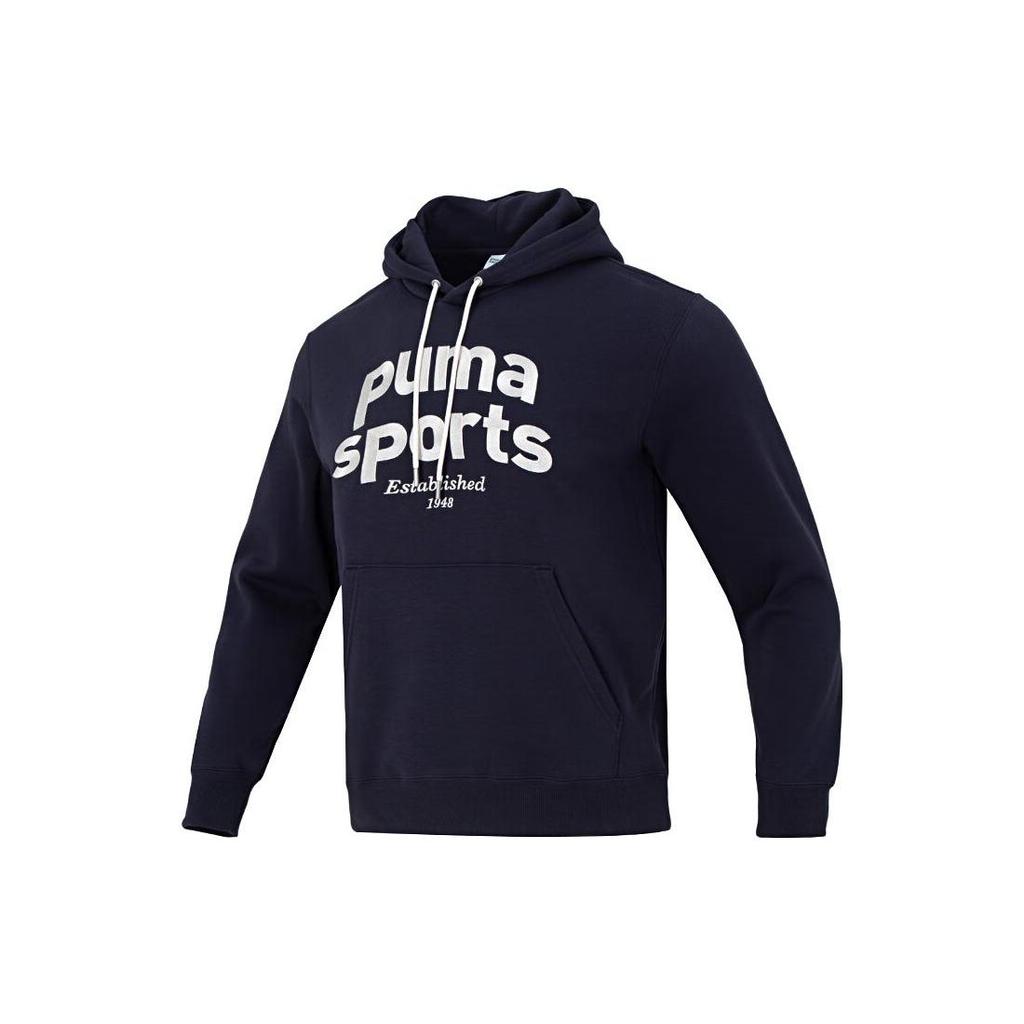 Puma Letter Hooded Long Sleeve Casual Sweatshirt Men Sweatshirt Navy-Blue 625313-16