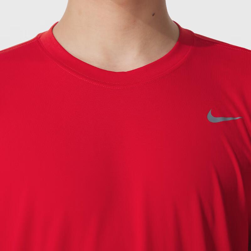 Nike Dri-Fit Logo Crew Neck Удобная быстросохнущая повседневная футболка с коротким рукавом Стандартная мужская футболка University-Red Cool-Grey HF0507-657