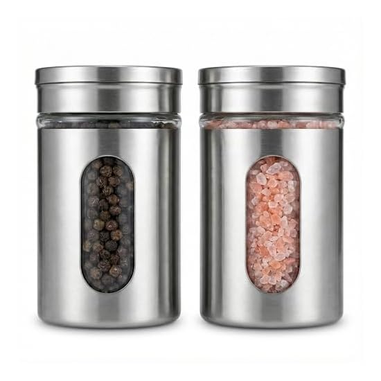 NatsumeBasics Seasoning Container Spice Bottle 100ml, 2-Piece Set, 304 Stainless Steel, Glass, Airti