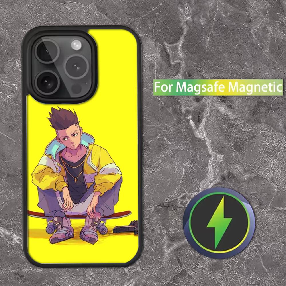 Чехол для телефона E-Edgerunners Cyberpunks для iPhone 16,15,14,13,12,11,Pro,Max,Plus,Mini,SE Магнитная беспроводная зарядка MagSafe