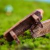 Романтическая миниатюрная деревянная фигурка стула куклы суккуленты бонсай украшения DIY смола любовь табурет