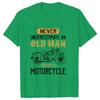 Hot Never Underestimate an Old Man with a Motorcycle Printing T-shirt Men Fashion Short Sleeve Casual Personality Summer Shirts