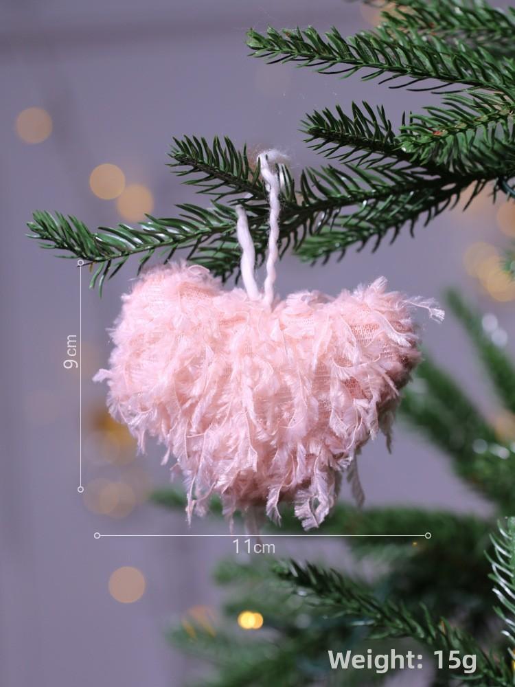 Creative Christmas Tree Socks Heart Shaped Feather Pendant Christmas Decoration For Festive Tree Decor