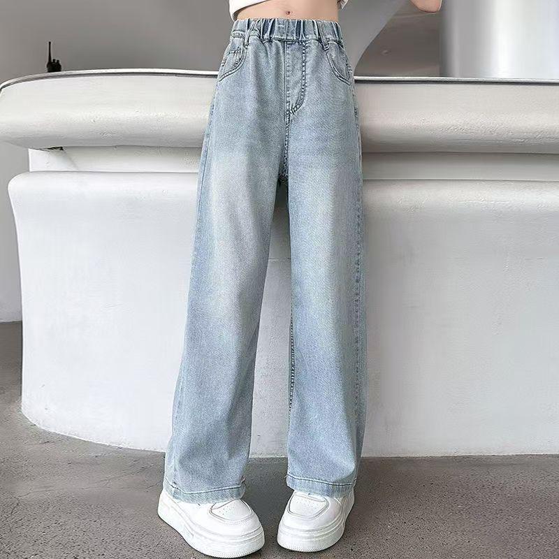 Женские летние джинсовые брюки wide-leg из тенсела, размер M-L - Стильные и стройнящие длинные брюки
