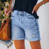 Women's Denim Shorts High Waisted Ripped Cuffed Jean Shorts Summer Distressed Stretchy Hot Short Jeans