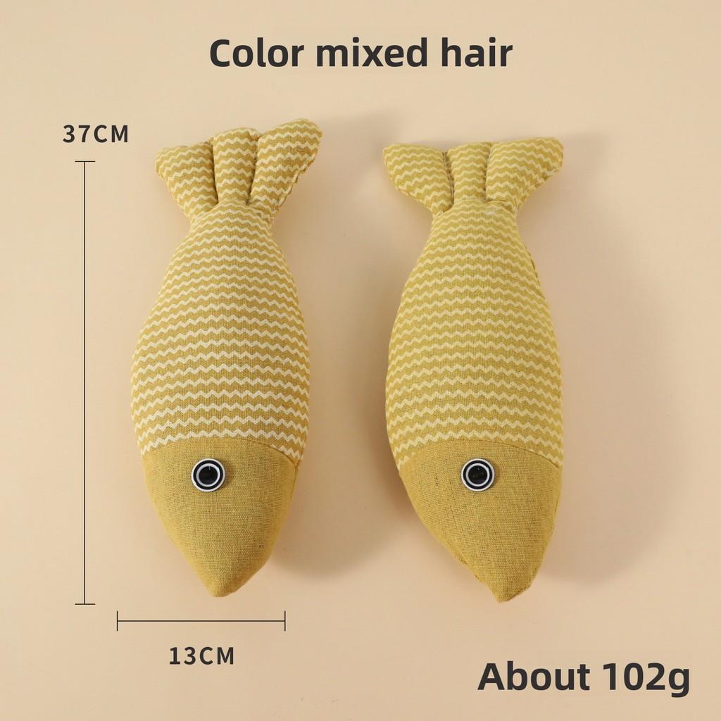 Pet Catnip Fish Chew Toy With Plush Material For Play And Dental Health