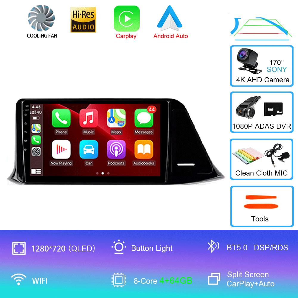 Автомобильное радио Android 14 Carplay для Toyota C-HR CHR 2016 2017 2018 2019 2020 Мультимедиа Видео Плеер Навигация Стерео GPS 2din DSP