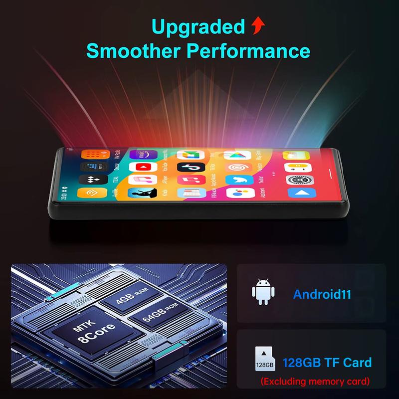 Мини WiFi MP4-плеер Android 11 5.0" IPS сенсорный экран 1080P видео Bluetooth MP3-плеер Поддержка Spotify/Pandora/Tidal/Deezer