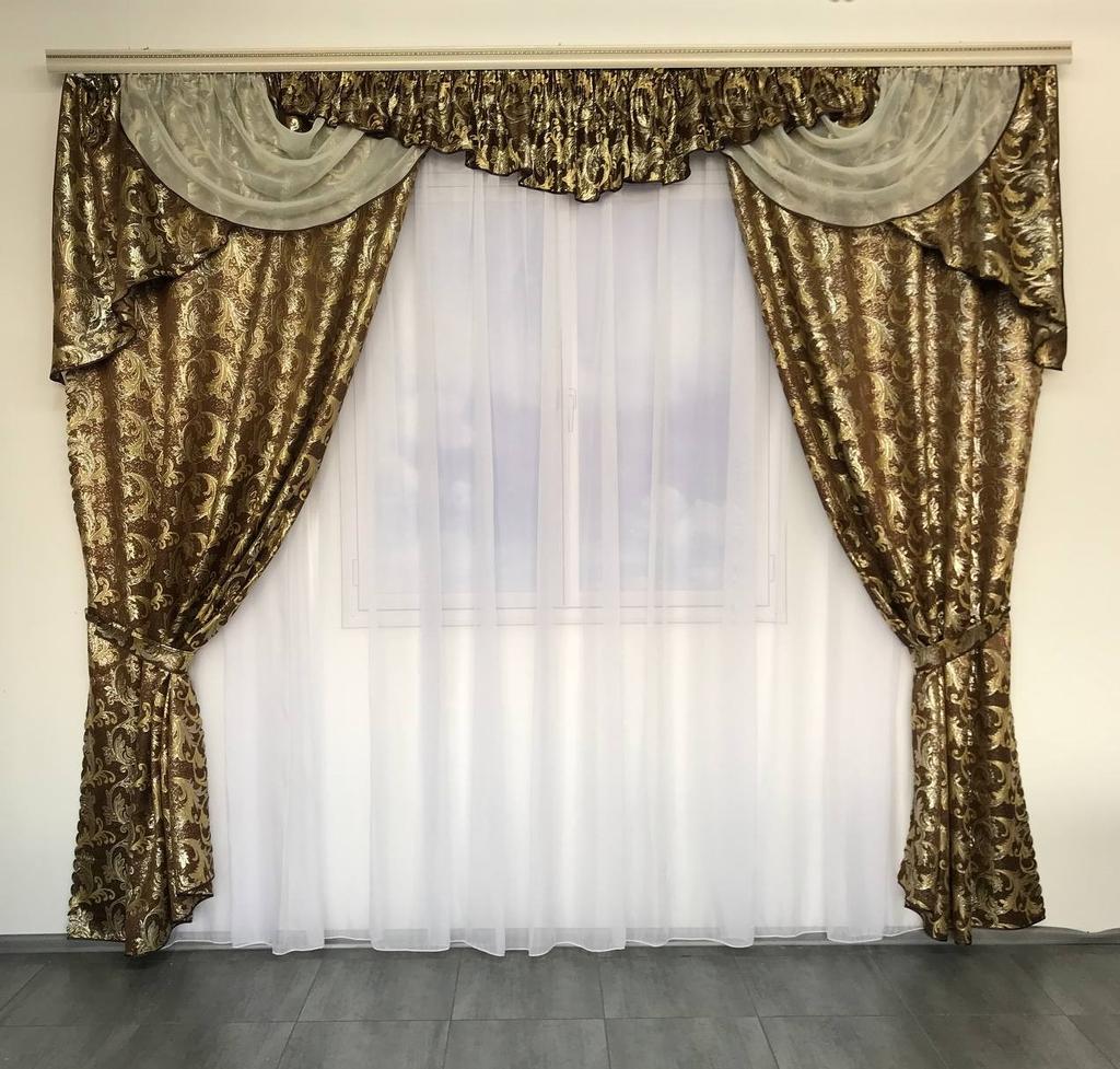 Комплект оконных штор с ламбрекеном (150х270 см), жаккард