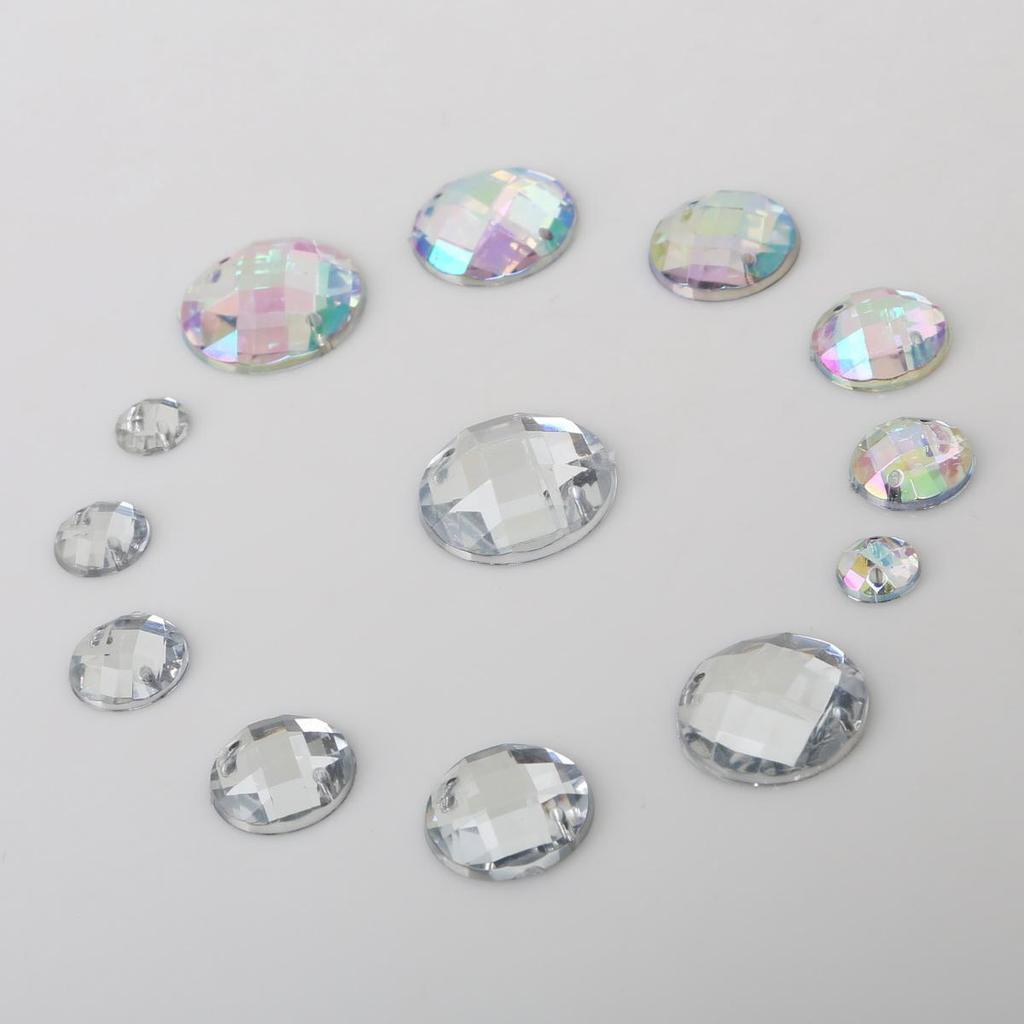 Sewing Flatback Acrylic Rhinestone Two Holes Sew On Strass Crystal Stones For DIY Wedding Dress Clothes Decoration