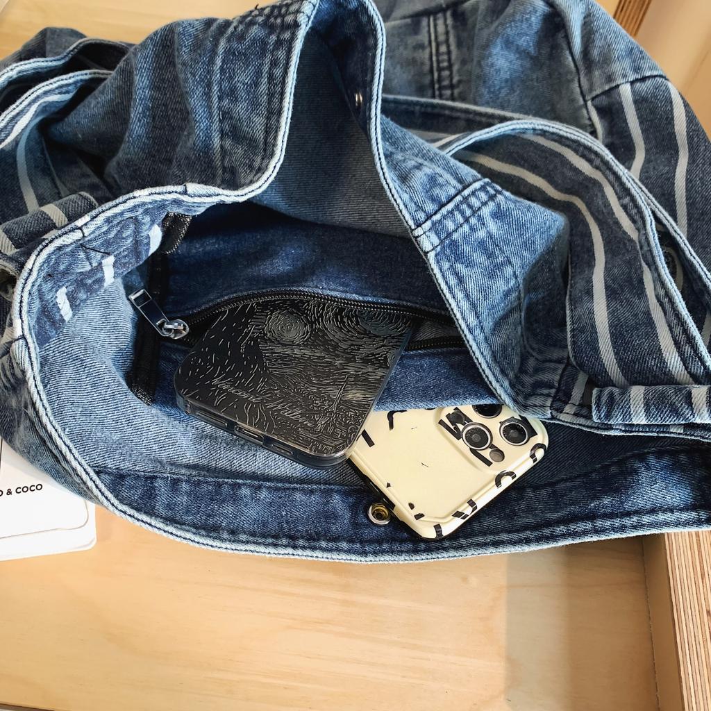 Винтажная джинсовая женская сумка большой емкости, модная однотонная женская сумка-мессенджер, простая квадратная женская сумка-тоут