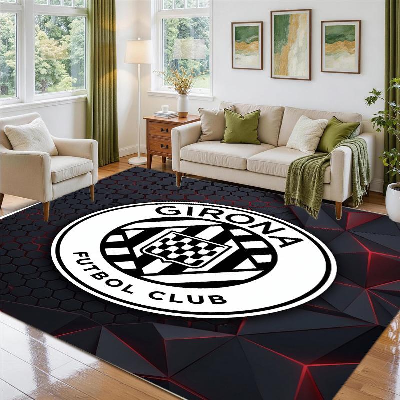 Girona FC Design Crystal Velvet Rug Soft Decorative Mat for Bedroom Entrance