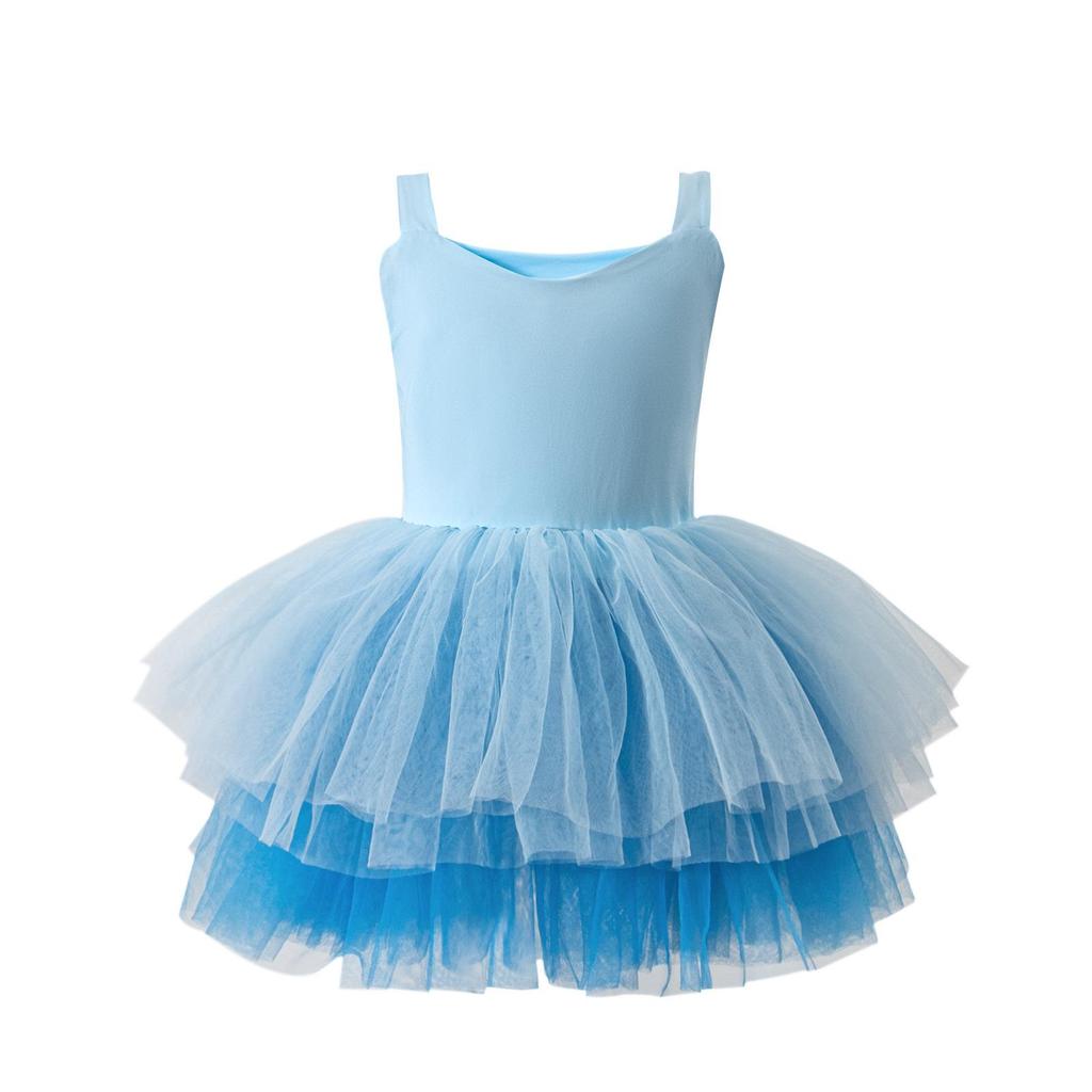 2025 Girls' Ballet Dance Costume: New Sling Leotard Princess Dress with Mesh Skirt