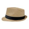 Unisex Woven Straw Fedora Sun Hat - Outdoor Beach Jazz Hat with Sun Protection