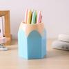 2 Pcs Pencil Head Shape Pen Holder Desktop Pen Storage Box Multi-functional Makeup Brush Organizer for Classroom Home Office Supplies