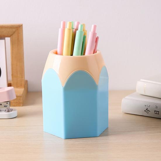 2 шт. держатель для ручек в форме головки карандаша, настольный ящик для хранения ручек, многофункциональный органайзер для кистей для макияжа, для занятий в классе, домашнего офиса, принадлежностей