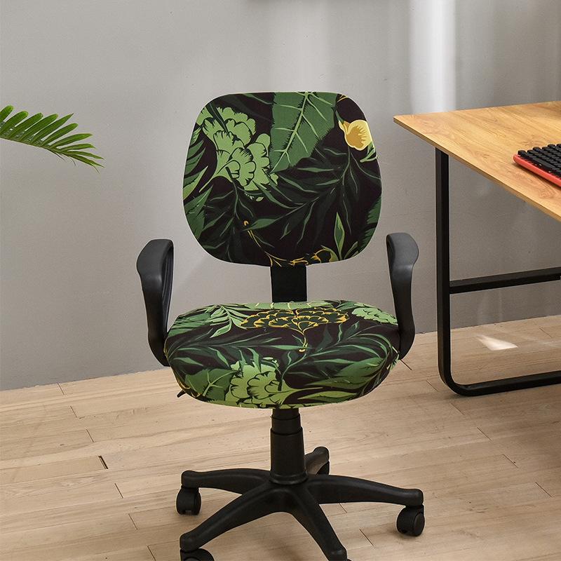 2024 Printed Split Chair Cover Elastic Office Split Seat Cover Home Computer Chair Cover