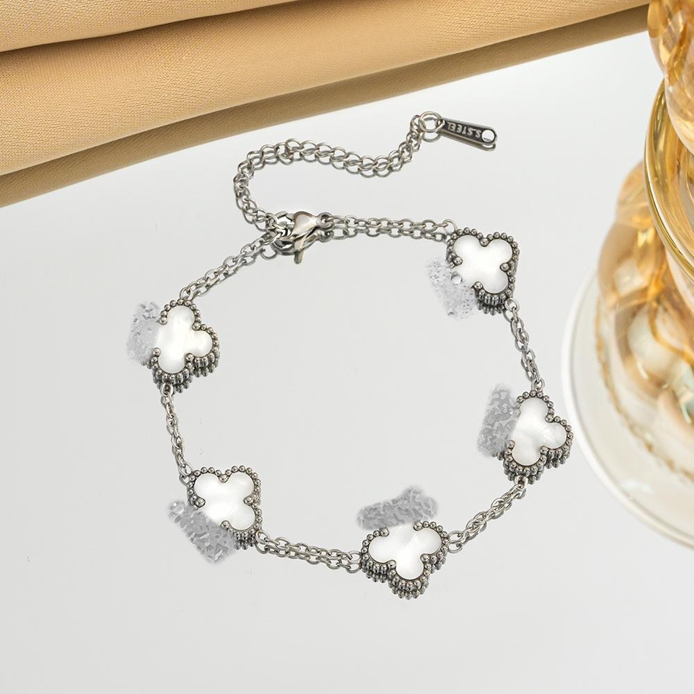 Браслет 'Четырехлистный клевер' Легкий Люкс и Высококачественный Женский Ювелирный Аксессуар и Браслет