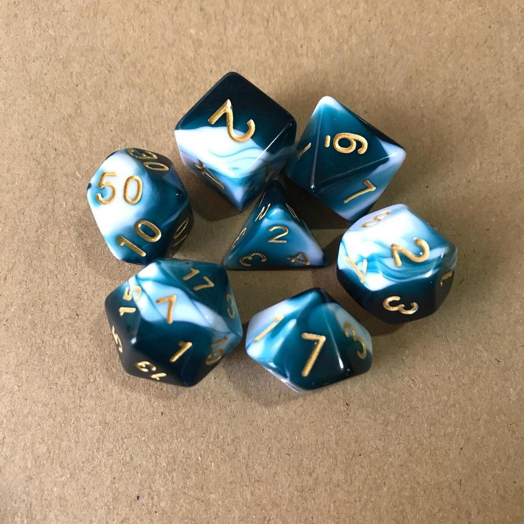 7 шт./лот, многогранные игральные кости из смолы D&D D4 D6 D8 D10 D% D12 D20, многогранные игральные кости TRPG, настольные игры