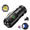 High Power 3 LED Mini LED Flashlight 2000LM Portable Torch TYPE-C Rechargeable IP68 Camping Lantern with Tail Magnet