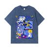 275 GSM Washed T-shirts 100% Cotton Digimon V2 Garurumon Print Unisex Heavy Cotton T Shirt