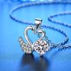 925 Sterling Silver Necklace Pendant AAA Zircon For Women Fashion Exquisite Student Girlfriend Jewelry Accessories Heart Gift