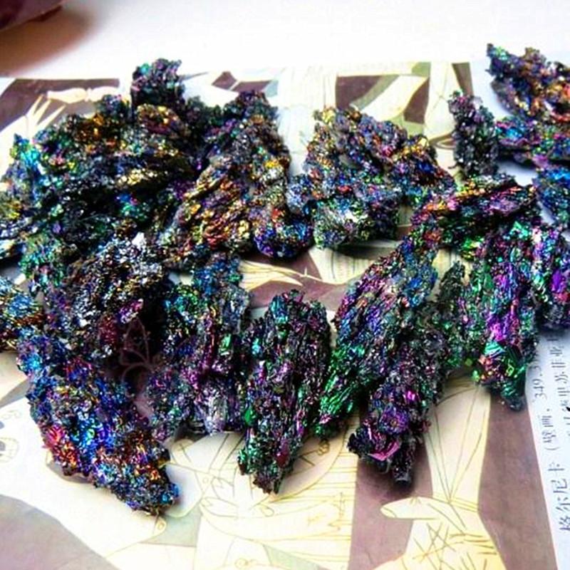 Specimen Natural Colorful Silicon Carbide Ornaments Peacock Color Stone Crystal