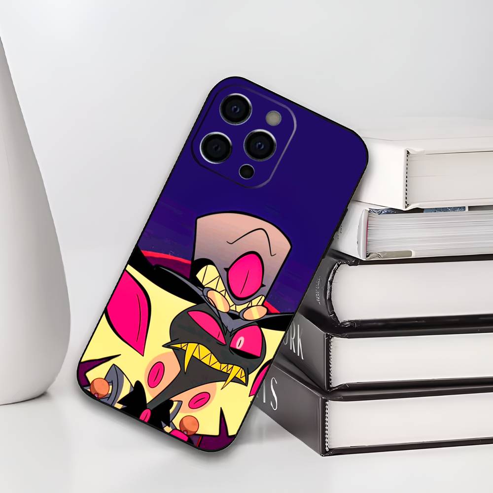 Чехол для телефона Sir Pentious H-Hazbin H-Hotel для iPhone 17,16,15,14,13,12,11 Plus,Pro Max,XS,Мягкий силиконовый черный чехол