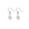 Korean Zircon Square Earrings: Fashionable, Fresh, Three-Dimensional Diamond-Inlaid Short Drop Studs