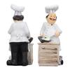 Chef Cooking Figurine Small Stereoscopic Art Ornament Resin Decoration Statue for Kitchen Living Room Bedroom