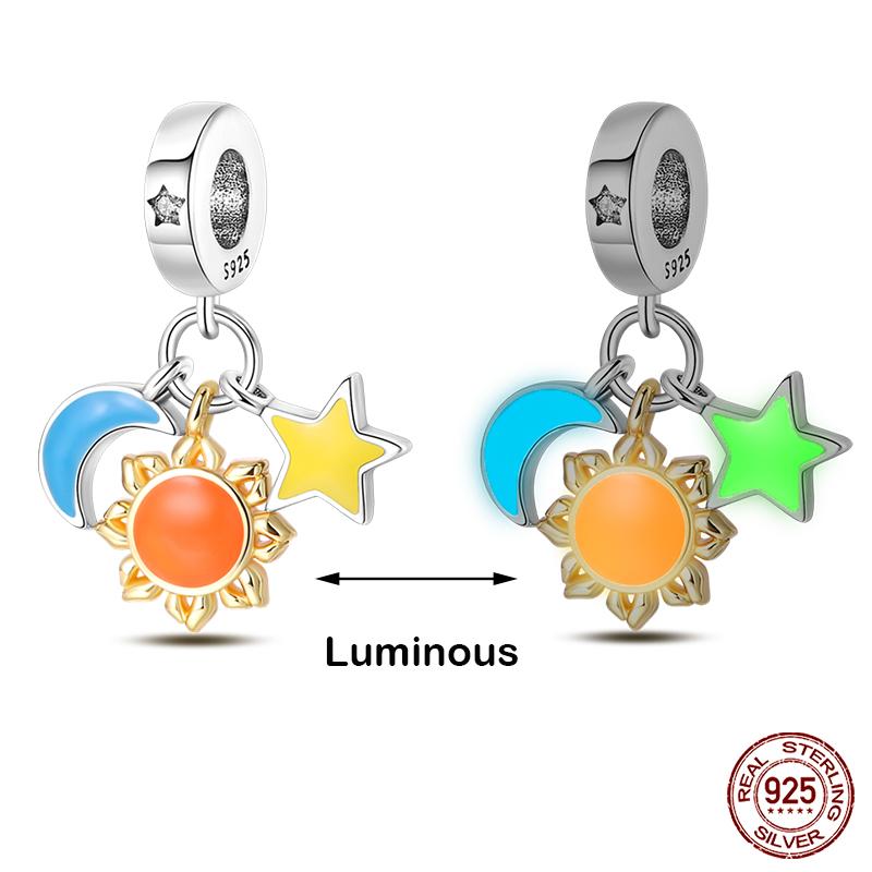 Copper Glow In The Dark Firefly Honeybee Star Charms Beads Fit Qikaola Original Bracelets Fine Diy Jewelry Gift