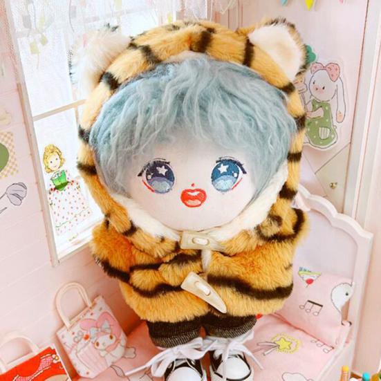 Одежда для куклы Платье с тигровым узором Наряд из ткани для переодевания Красивое пальто с капюшоном и брюки для куклы 20 см