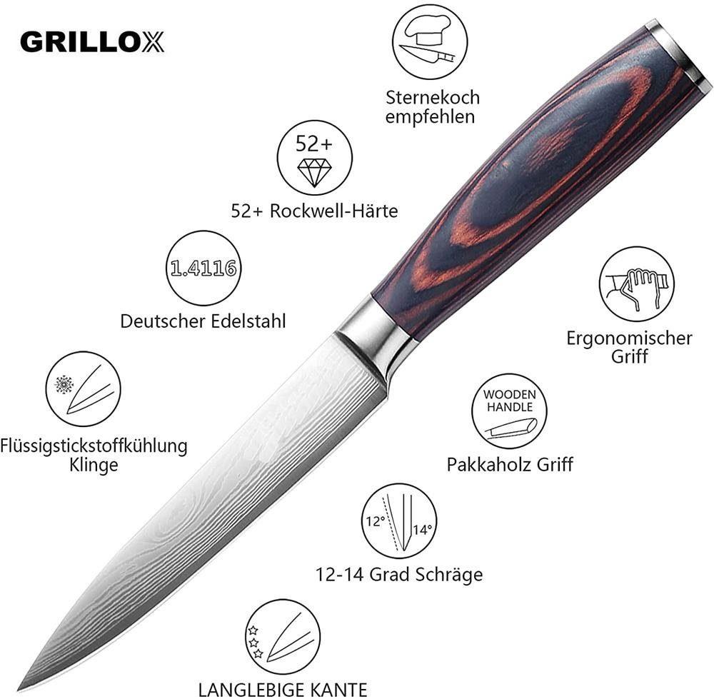 GRILLOX Универсальный нож Профессиональный кухонный нож 13см Кухонный нож Нож шеф-повара Острый