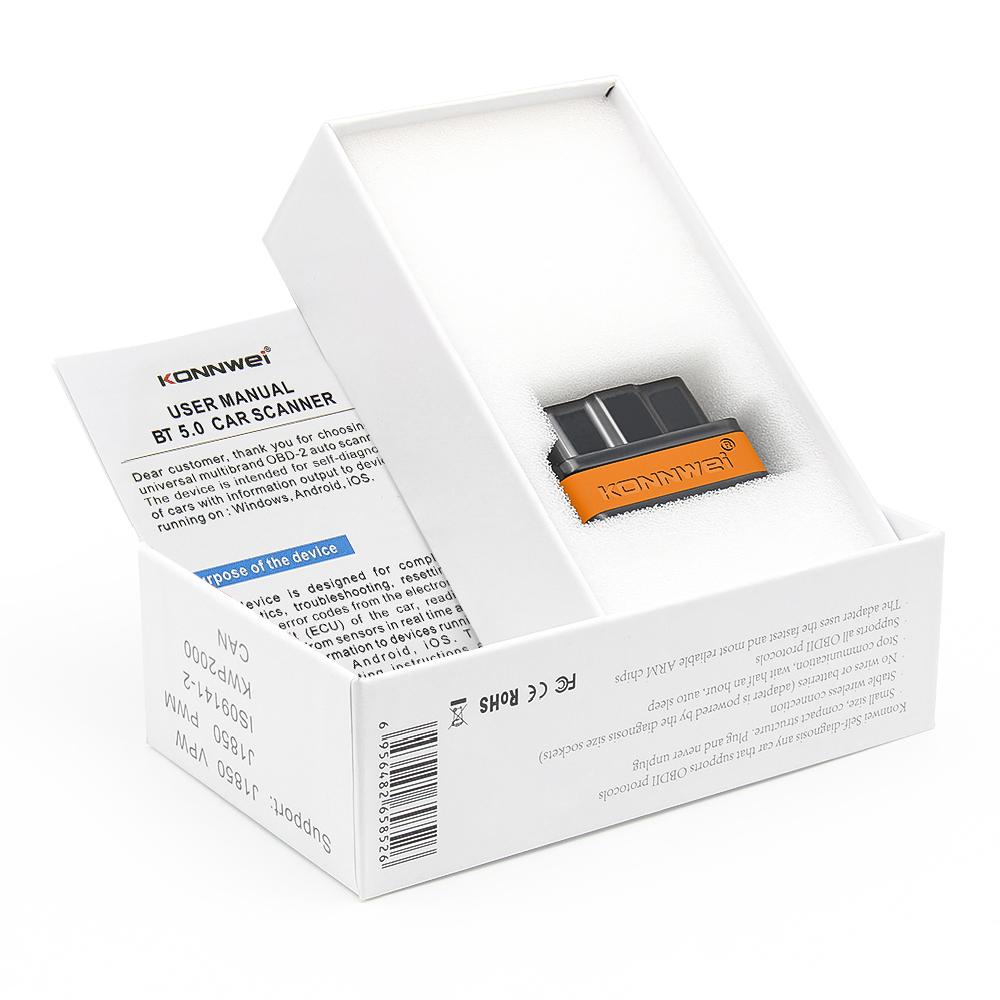 KONNWEI ELM327 V1.5 PIC18F25K80 Bluetooth 5,0 OBD2 сканер KW901 ELM 327 для Android/IOS автоматический сканер диагностический инструмент