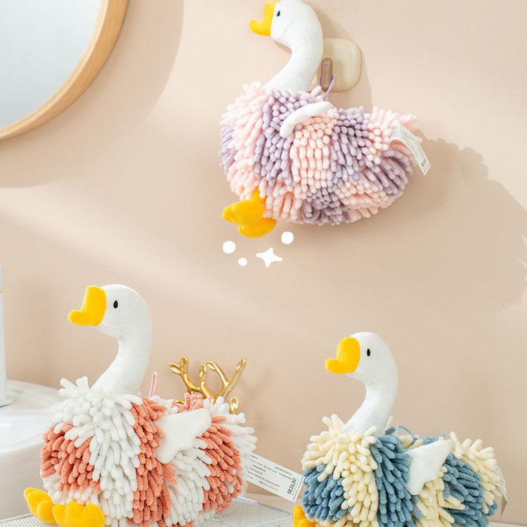Cartoon Swan Snow Neil Hand Wiping Doll Multi Functional Animal Creative Water Absorbing Hand Wiping Towel Plush Toy