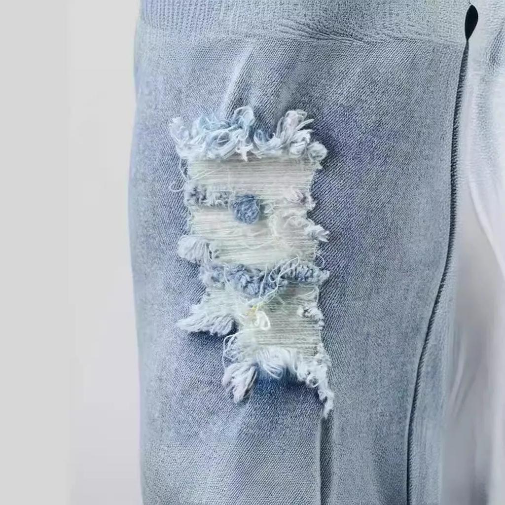 Модные потертые джинсы для мужчин с намеренными дырками. Трансграничная торговля. Прямой поставщик. Цельная доставка через агентство.