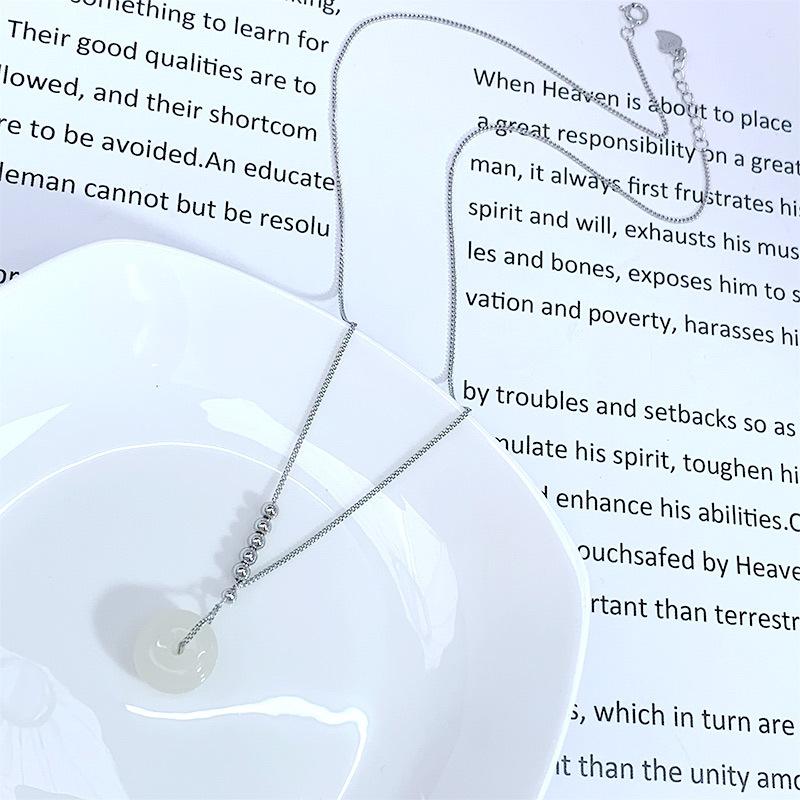 Женское нишевое дизайнерское ожерелье Sense Light, роскошные ювелирные изделия из стерлингового серебра, модная универсальная подвеска из яшмы, ожерелье в стиле INS