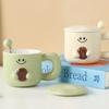 Милая чашка, керамическая кружка с эффектом выражения, пара чашек, подарочный сувенир, офисная кофейная чашка, рельефная чашка для воды