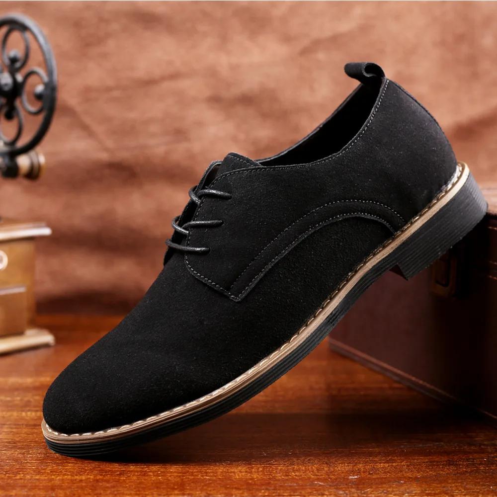 Chaussure Homme Suede Leather Men Shoes Oxford Casual Classic Sneakers Comfortable Footwear Dress Large Size Flats