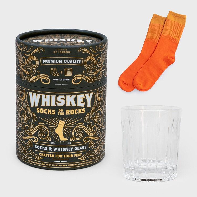 Szklanka whisky i skarpety zestaw prezent dla faceta gadżet napojów drinków